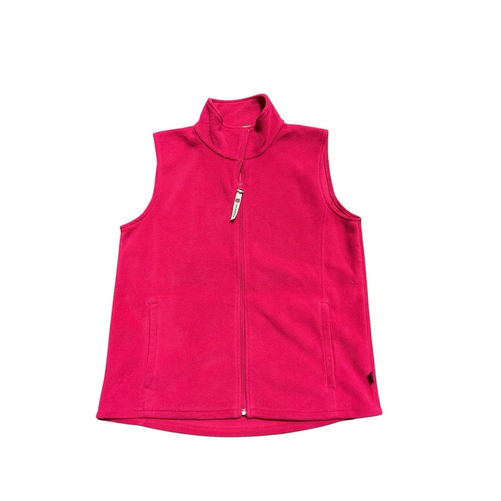 Woolrich Fleece Vest Womens Medium Pink Casual Full Zip Outdoor Mock Neck